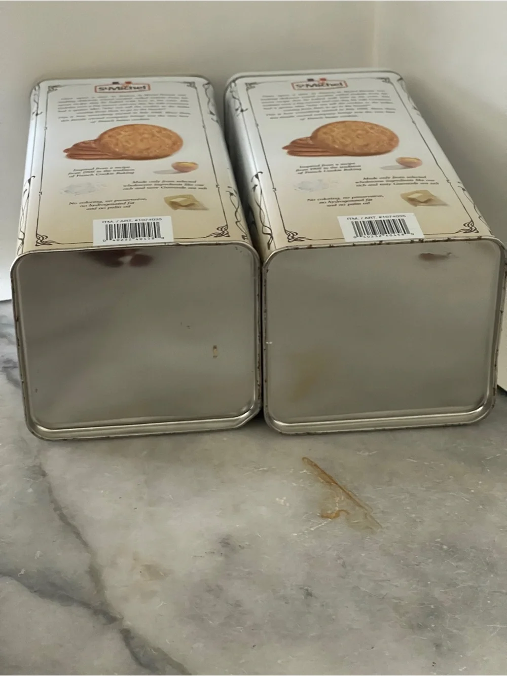 2 LA Grande Galette French Butter Cookie Tin Cans Collectible, Storage, Display